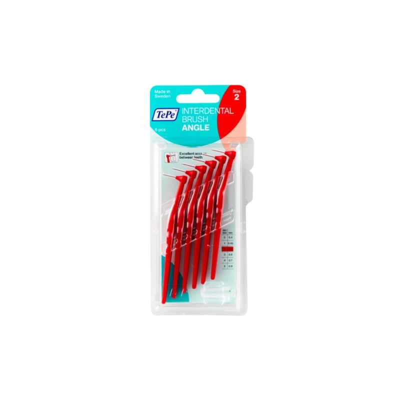 Buy TePe interdental brush Angle Angular interdental brushes 0.5 mm red