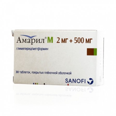 Buy Amaryl M tablets 2 mg + 500 mg N30