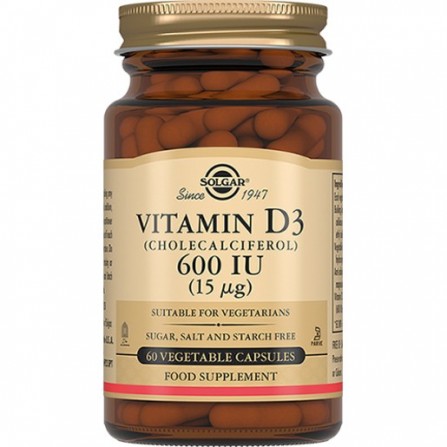 Buy Solgar Natural Vitamin D3 600 IU 60 gel capsules