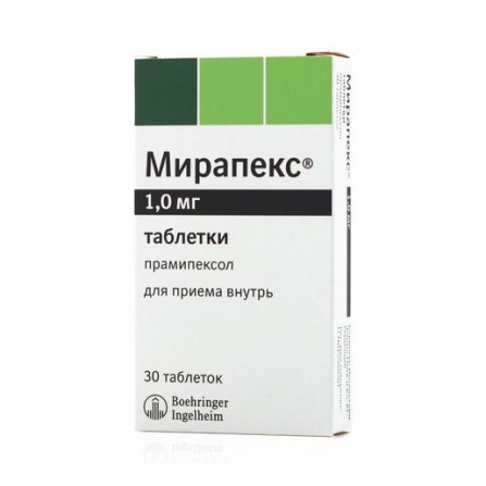 Buy Mirapex tablets 1 mg 30 pcs