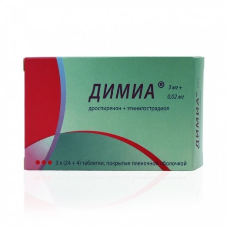 Buy Dimia tablets film coated 3 mg + 0.02 mg N28x3