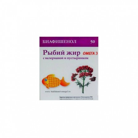 Buy Biafishenol fish oil with valerian and motherwort capsules 50 pieces