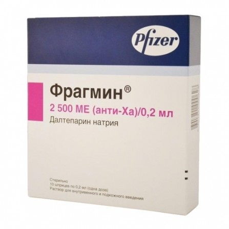 Buy Fragmin solution for intravenous and subcutaneous administration of 2500 IU syringes 0.2 ml 10 pcs