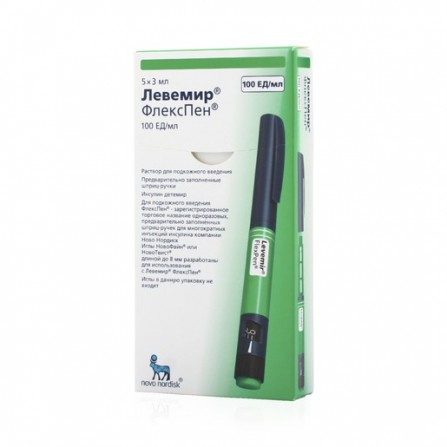 Buy Levemir flekspen solution for subcutaneous injection 100e for ml 3 ml N5