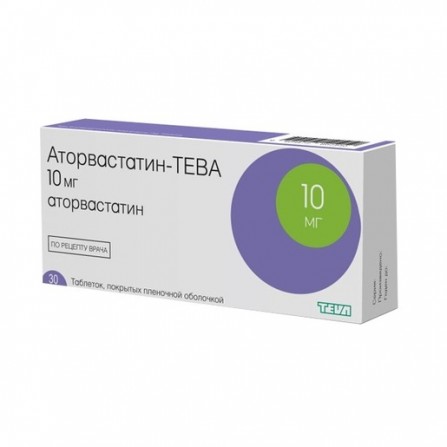 Buy Atorvastatin Teva coated tablets 10mg N30