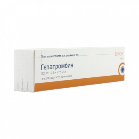 Buy Hepatrombin gel for external use (300 ME + 2.5 mg + 2.5 mg)  g 40 g
