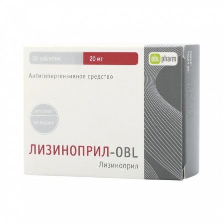 Buy Lisinopril-OBL tablets 20mg N30